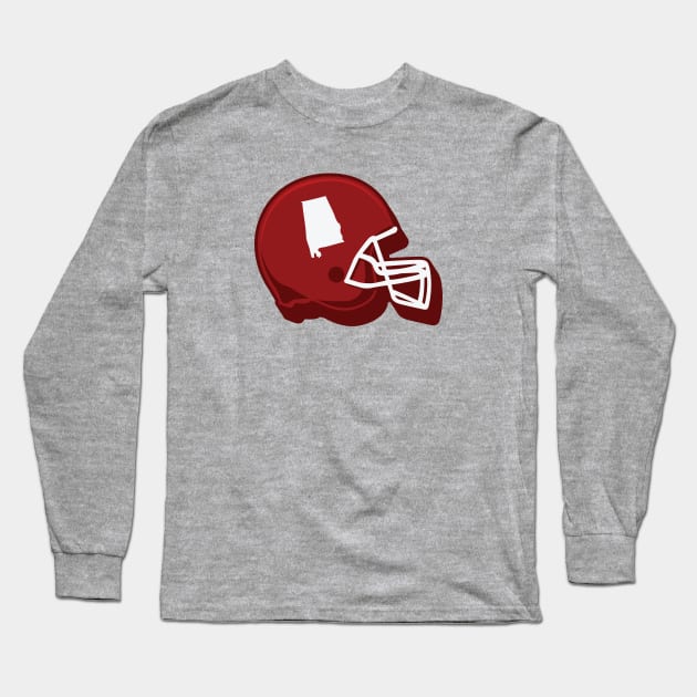 Alabama Outline Football Helmet Long Sleeve T-Shirt by SLAG_Creative